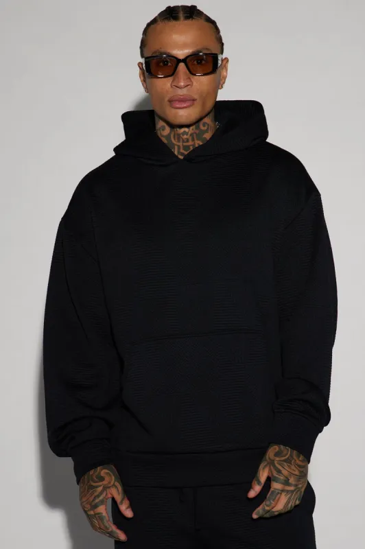 Textured Triangles Hoodie - Black sold by Fashion Nova