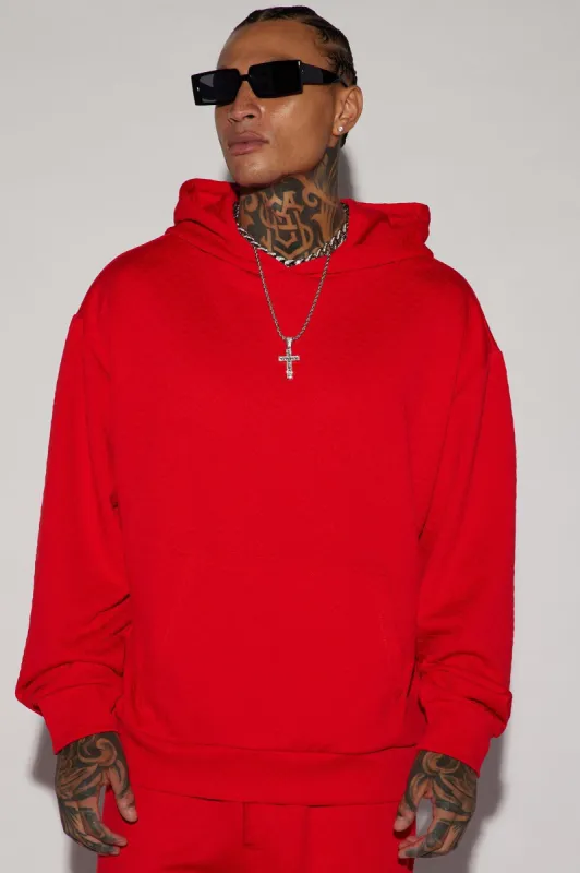 Textured Rectangles Hoodie - Red sold by Fashion Nova