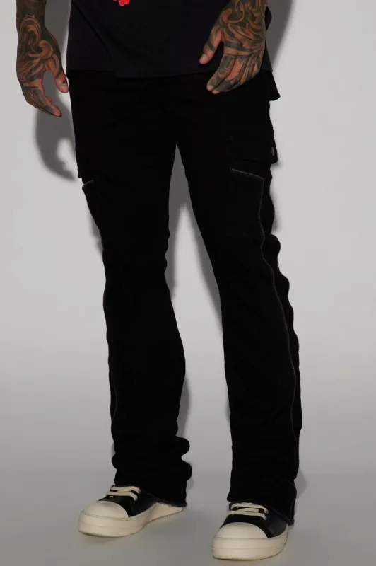 Hilltop Stacked Skinny Flare Jeans - Black sold by Fashion Nova