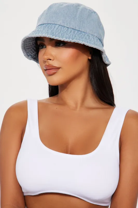 Y2K Cutie Bucket Hat - Denim made by Fashion Nova