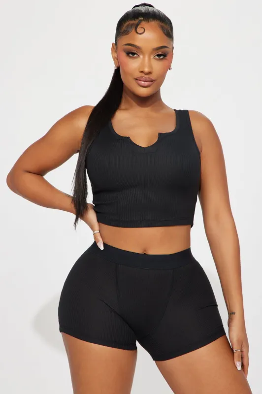Bedtime Is Optional PJ Boyshort Set - Black sold by Fashion Nova