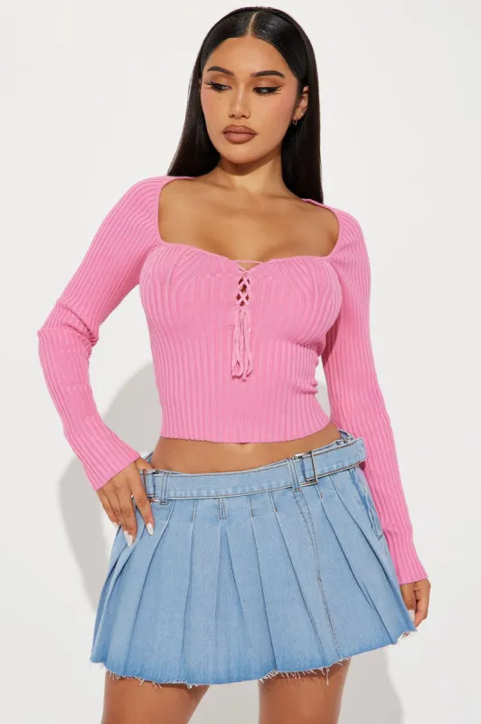 Cuteness Overload Sweater Top - Pink made by Fashion Nova