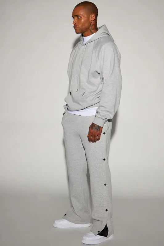 Tyson Snap Straight Sweatpant - Heather Grey sold by Fashion Nova