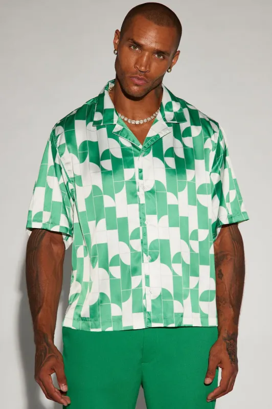 Jade Garden Button Up Shirt - Green sold by Fashion Nova