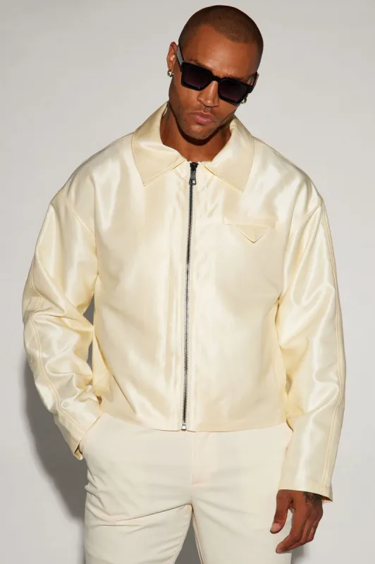 U Get Me Satin Cropped Jacket - Cream sold by Fashion Nova