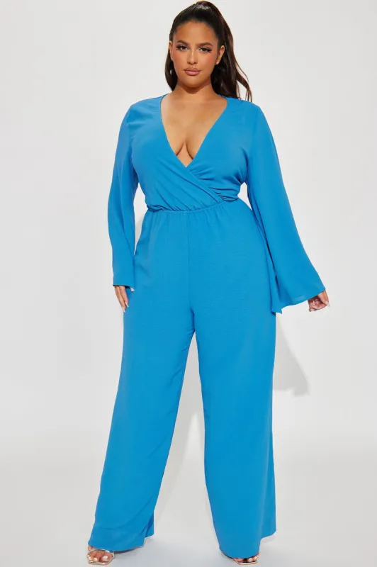 Cicely Jumpsuit - Blue sold by Fashion Nova