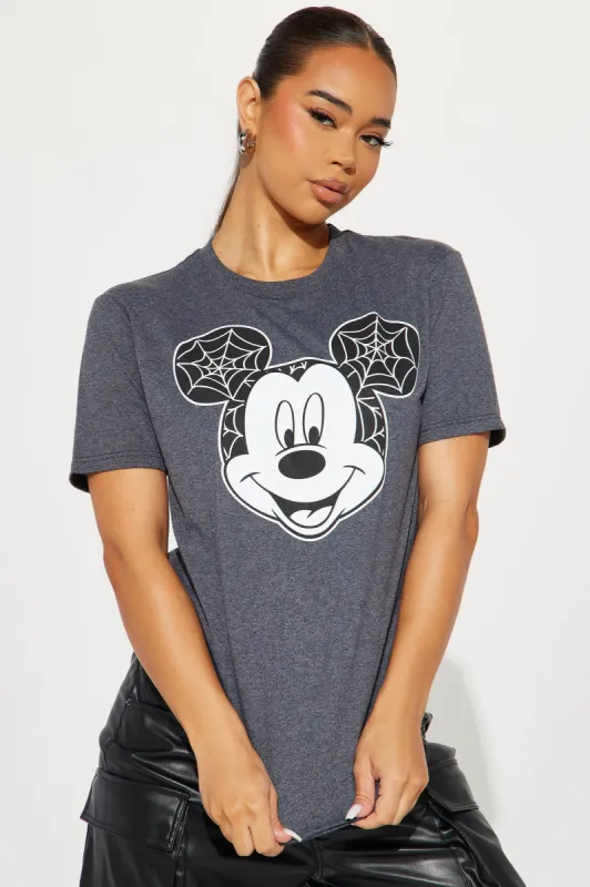 Mickey Mouse Web Ears Graphic Tee - Charcoal sold by Fashion Nova