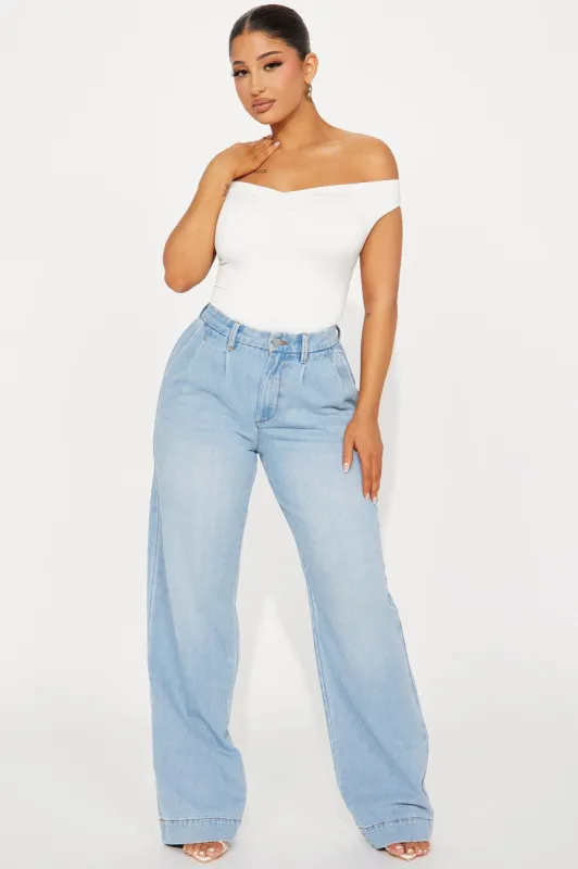 Talk It Over Trouser Jeans - Medium Wash sold by Fashion Nova