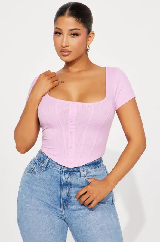 Rebecca Ribbed Top - Pink sold by Fashion Nova