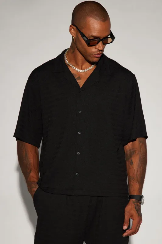 Boca Button Up Shirt - Black sold by Fashion Nova