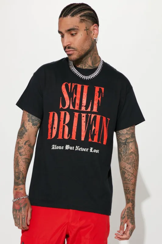 Self Driven Short Sleeve Tee - Black sold by Fashion Nova