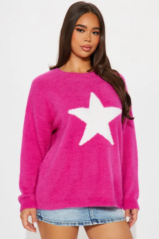 Midnight Star Sweater - Pink/combo sold by Fashion Nova