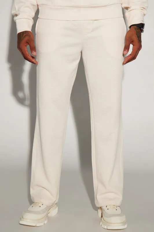 Textured Triangles Slim Pants - Cream sold by Fashion Nova
