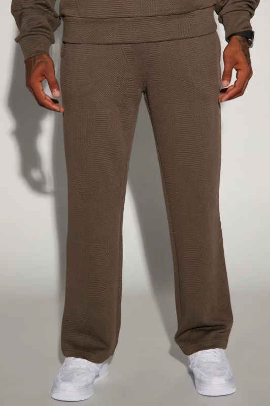 Textured Triangles Slim Pants - Brown sold by Fashion Nova