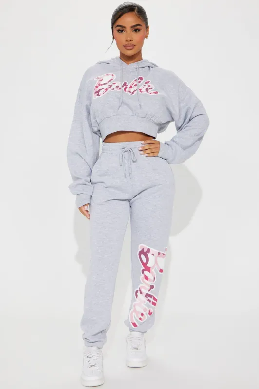 Barbie World Jogger Pant - Grey sold by Fashion Nova