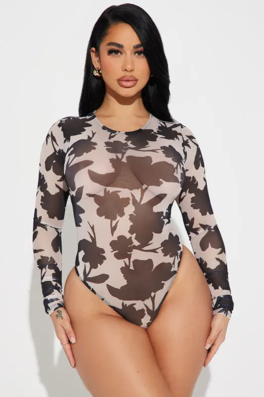 Isabel Mesh Bodysuit - Natural/Combo sold by Fashion Nova