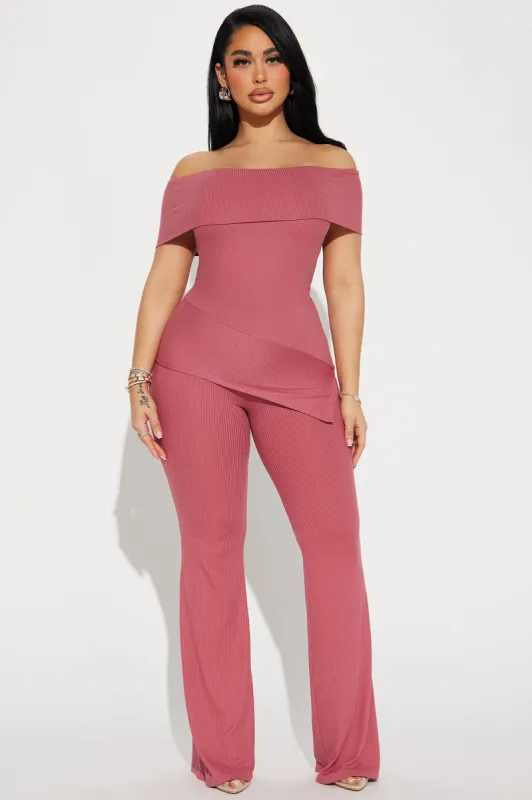 Lucy Flare Pant Set - Marsala sold by Fashion Nova