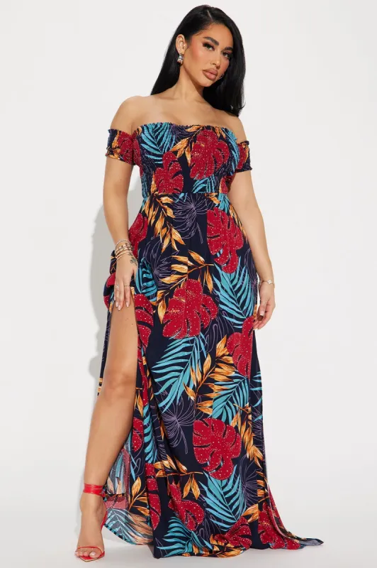 Maria Off Shoulder Maxi Dress - Multi Color sold by Fashion Nova