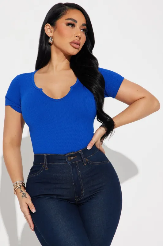 Sara Seamless Short Sleeve Top - CobaltBlue sold by Fashion Nova