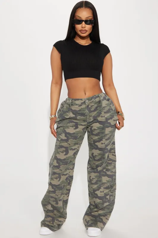 Berkely Washed Camo Cargo Pant - Olive/combo sold by Fashion Nova