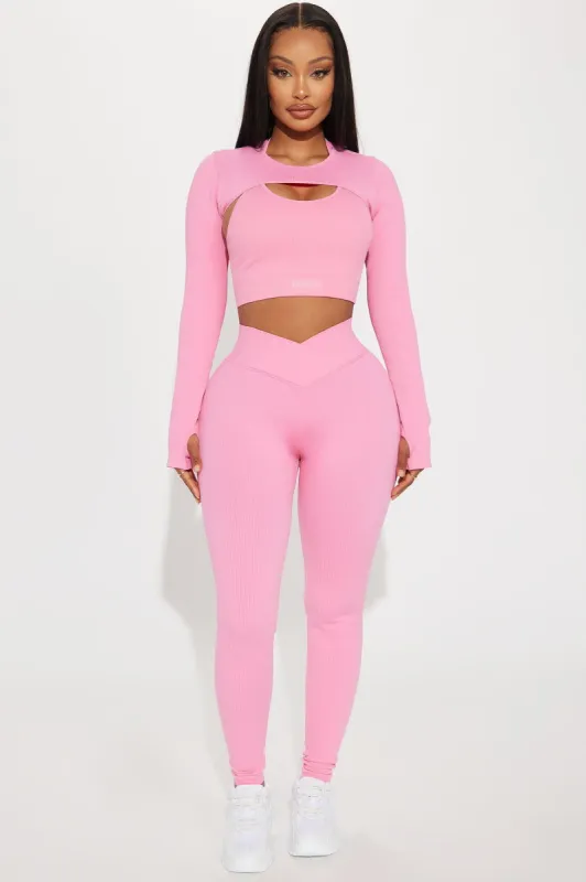 Namaste Seamless 2 Piece Active Top - Hot Pink sold by Fashion Nova