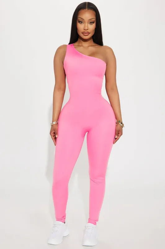 Power Swing Elevate Active Jumpsuit - Bubblegum Pink sold by Fashion Nova