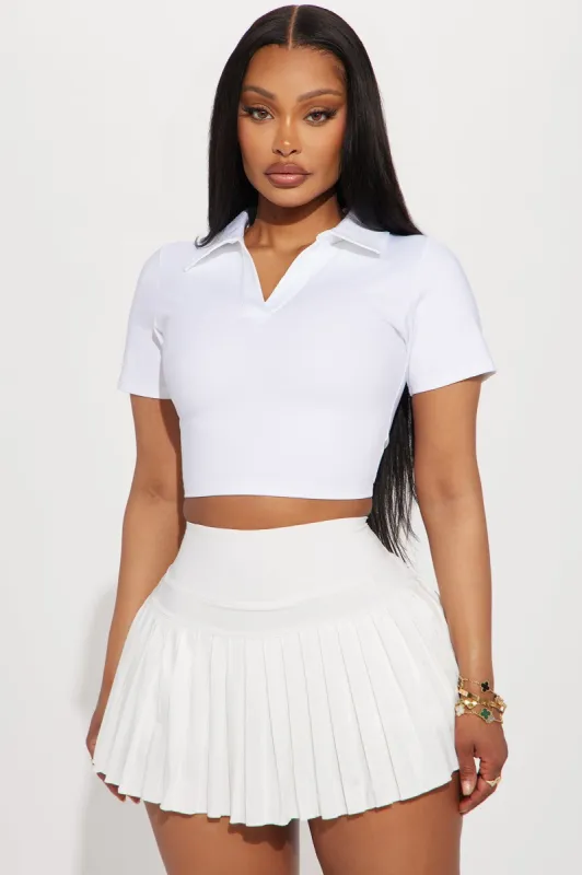 Tennis Play Elevate Active Top - White sold by Fashion Nova
