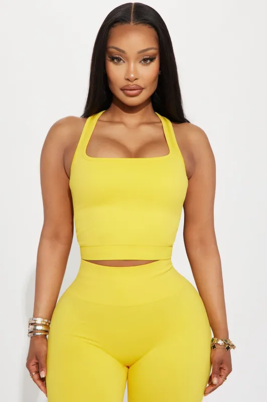 Racket Up Flex Seamless Active Top - Yellow sold by Fashion Nova