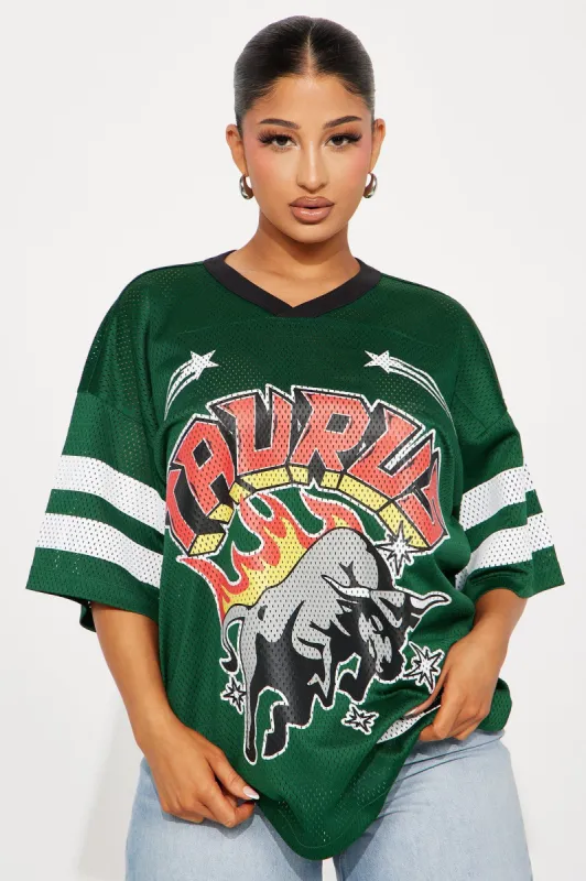 Taurus Love Jersey Top - Green sold by Fashion Nova