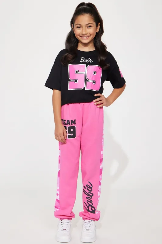 Mini Barbie 59 Jogger Set - Black/Pink sold by Fashion Nova