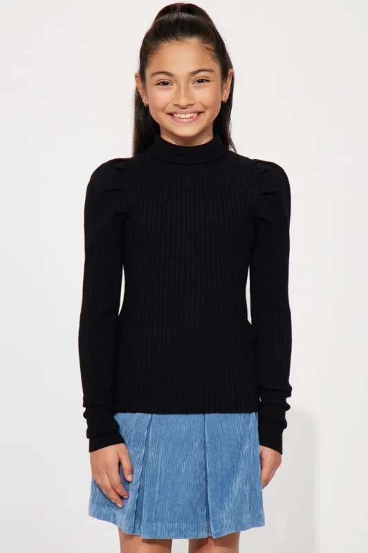 Mini Get On With It Turtleneck Sweater - Black sold by Fashion Nova
