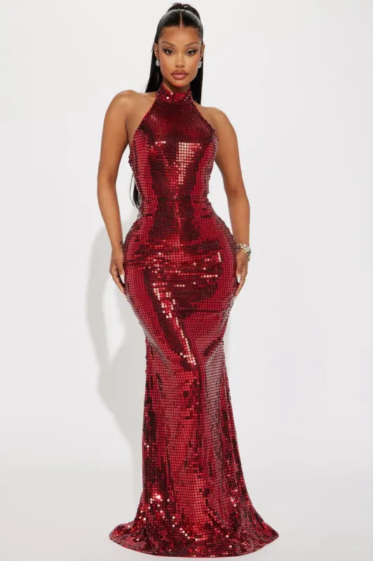 South Of France Sequin Gown - Red made by Fashion Nova
