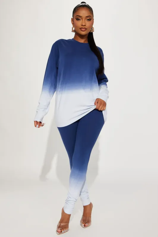 Fading Away Long Sleeve Legging Set - Navy sold by Fashion Nova