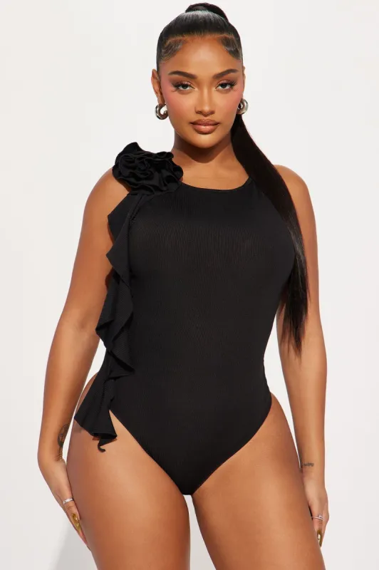 Most Popular Ribbed Bodysuit - Black sold by Fashion Nova