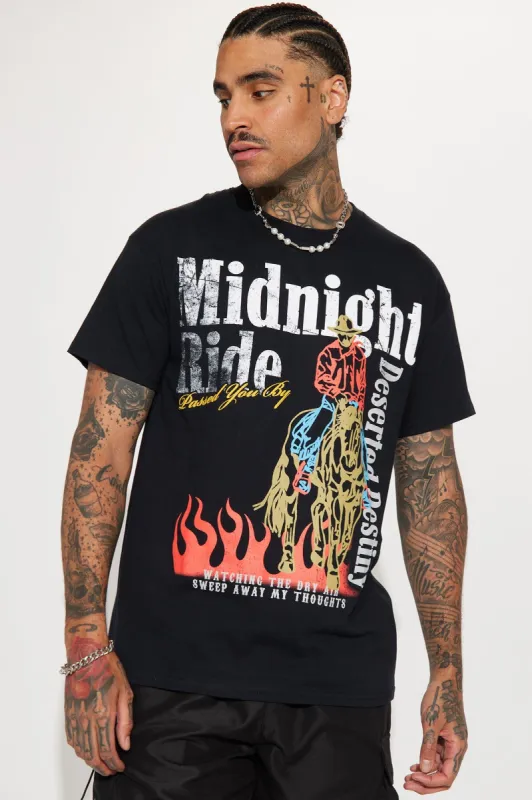 Midnight Ride Short Sleeve Tee - Black sold by Fashion Nova