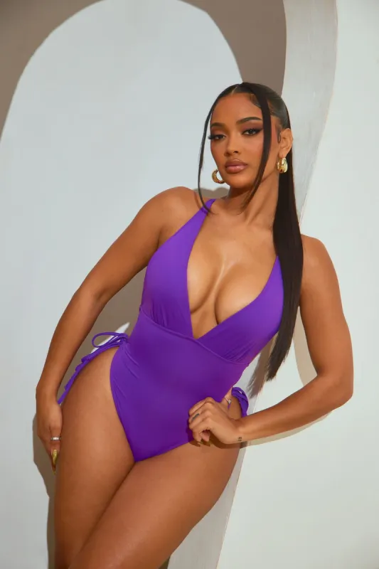 Leisure Summer Days 1 Piece Swimsuit - Purple sold by Fashion Nova