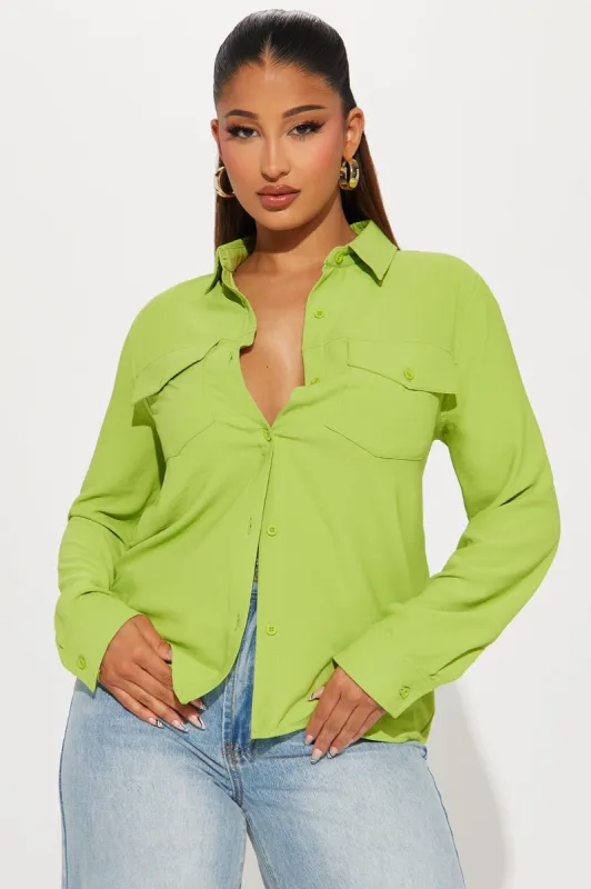 Aimee Shirt - Green sold by Fashion Nova