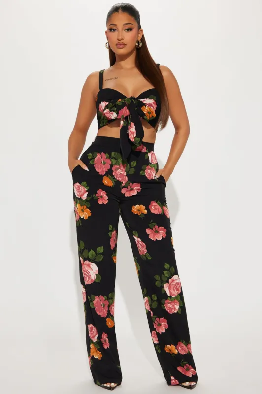 Monroe Floral Pant Set - Black/combo sold by Fashion Nova