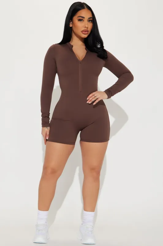 Santana Seamless Romper - Brown sold by Fashion Nova