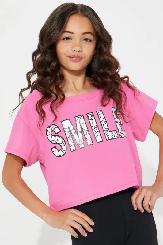 Mini Smile Away Jumpsuit Set - Hot Pink/combo sold by Fashion Nova