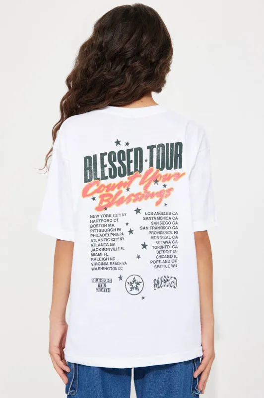 Mini Blessed Tour Tee - White sold by Fashion Nova