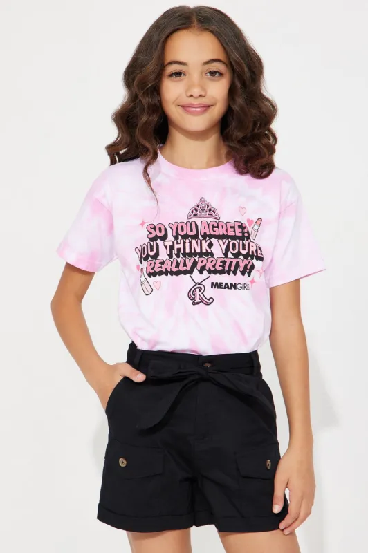 Mini Mean Girls Really Pretty Tie Dye Top - Pink sold by Fashion Nova