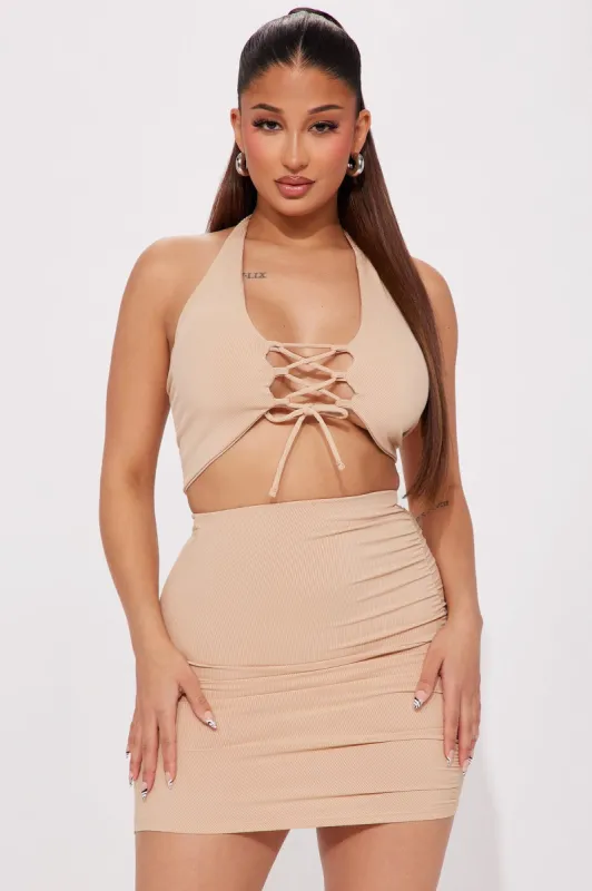 Miami Club Skirt Set - Taupe sold by Fashion Nova