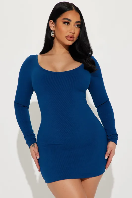 Marley Snatched Mini Dress - Navy sold by Fashion Nova