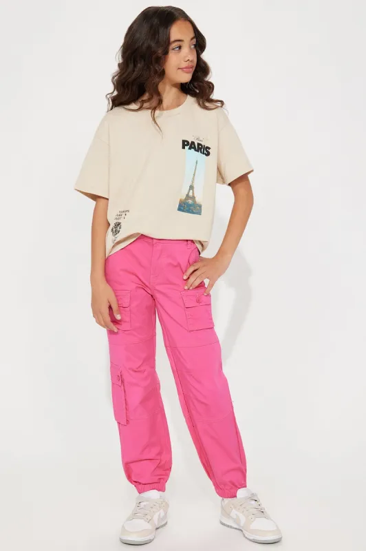 Mini Lil Riri Cargo Jogger Pant - Hot Pink made by Fashion Nova