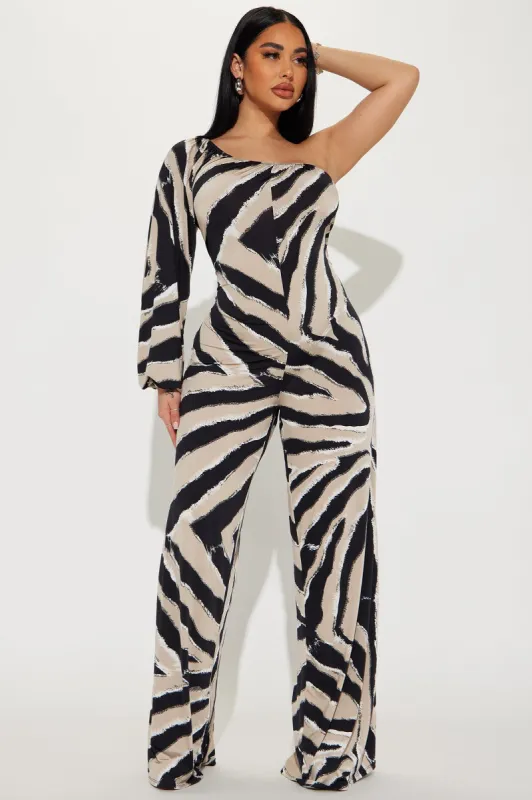 Art Of Love Jumpsuit - Black/Brown sold by Fashion Nova