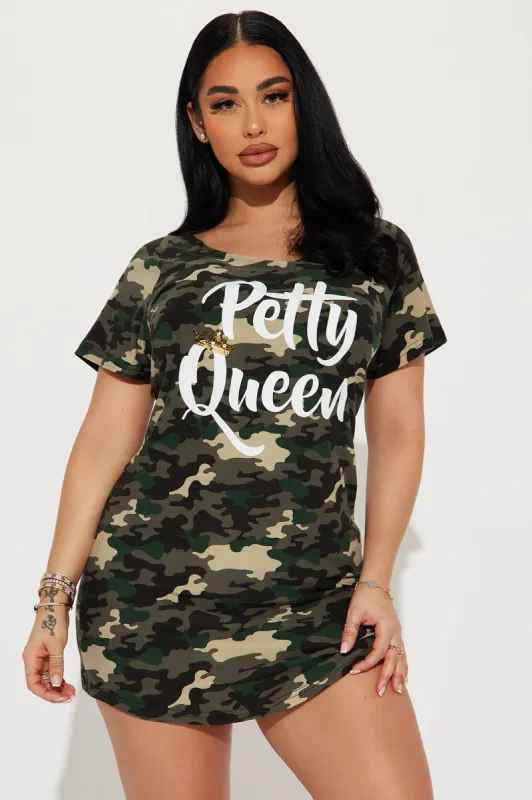 Petty Queen PJ Sleep Shirt - Green/combo made by Fashion Nova