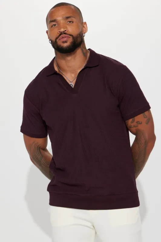 Papi Short Sleeve Polo - Burgundy sold by Fashion Nova