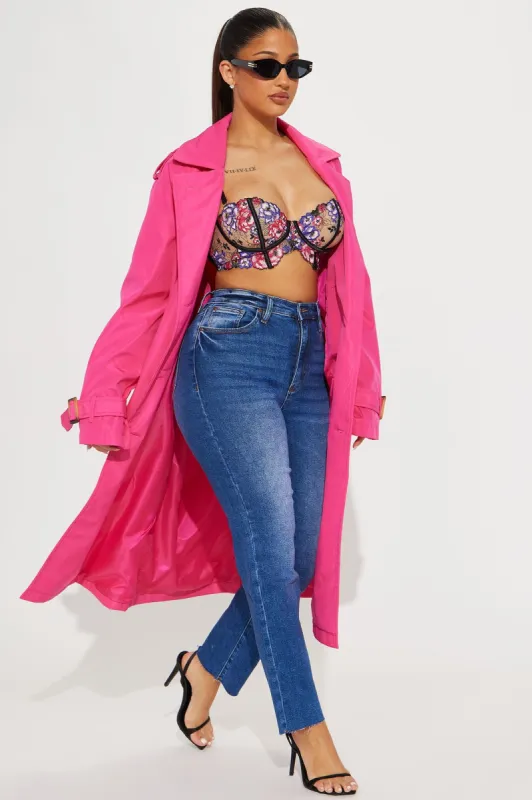 Keep Your Promise Trench Coat - Fuchsia sold by Fashion Nova