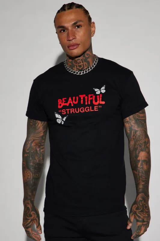 Beautiful Struggle Short Sleeve Tee - Black made by Fashion Nova